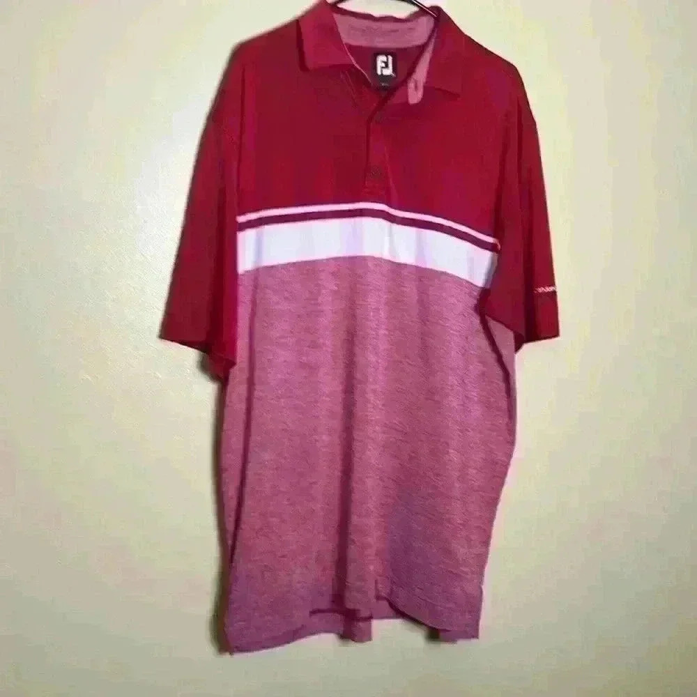 FJ Men’s golfing , Polo , tennis ,Shirt red and white shirt